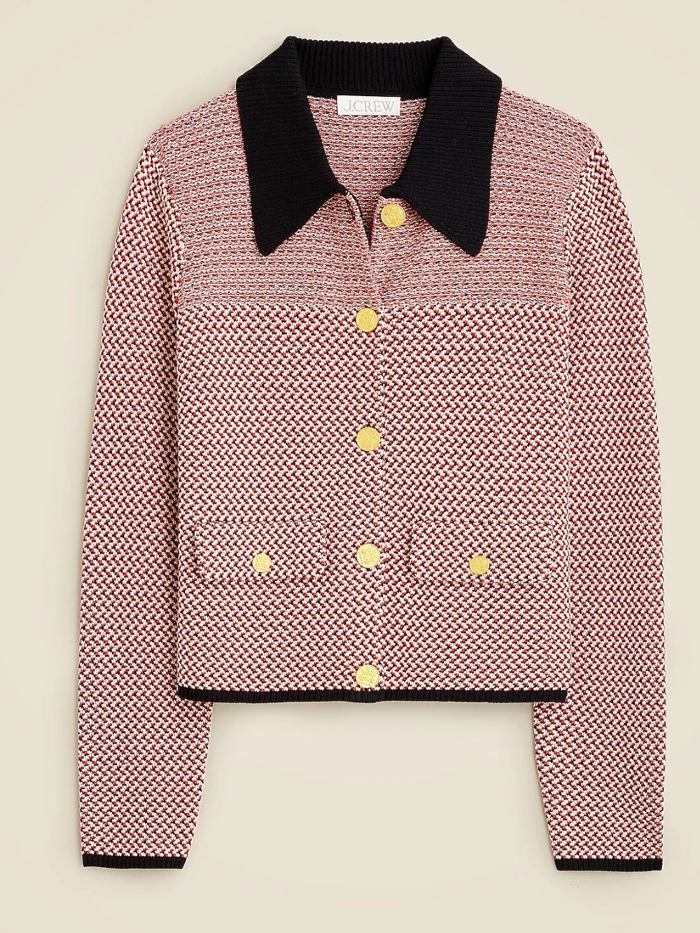J. Crew W Sweater lady jacket in herringbone, M